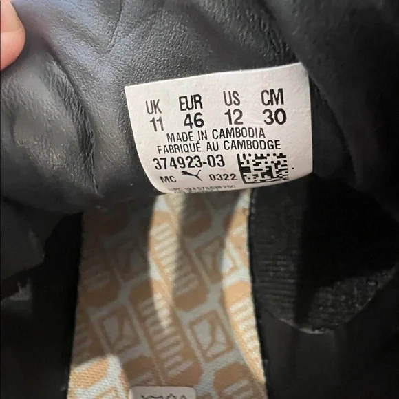 Puma Men's Black Leather Sneakers 12 - Picture 11 of 11